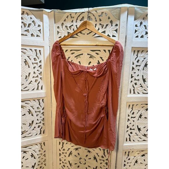 House of CB Baby Pink Chiffon Cutout Halter Mini Dress Size M Medium - Picture 5 of 10